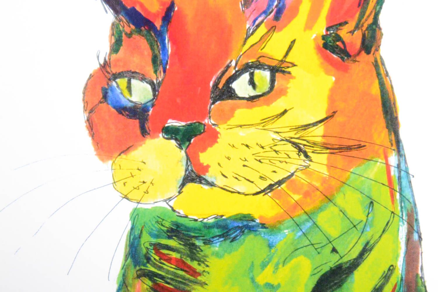 Tableau chat fait main Décoration murale impression numérique Déco chambre photo 3