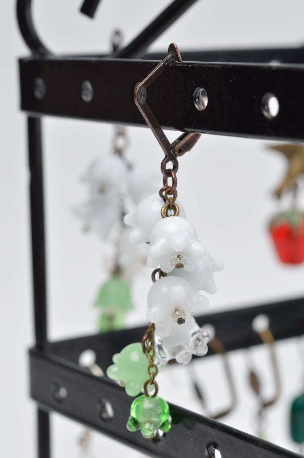 Beautiful handmade glass earrings designer earrings accessories for girls photo 1