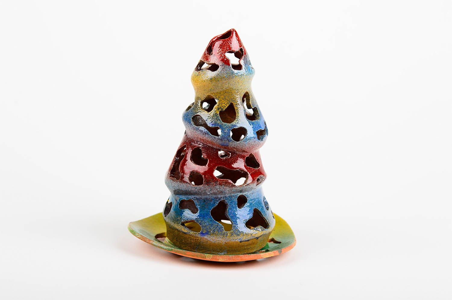 Tealight ceramic Christmas tree candle holder for home décor 6,3 inches, 0,4 lb photo 1