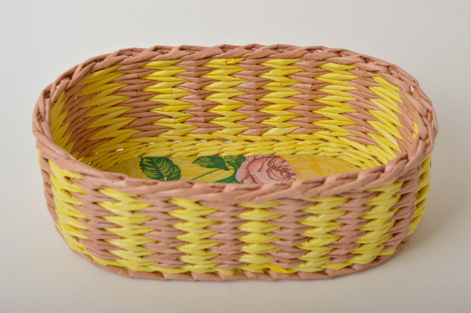 Handmade decorations small wicker basket paper basket woven baskets home decor photo 3