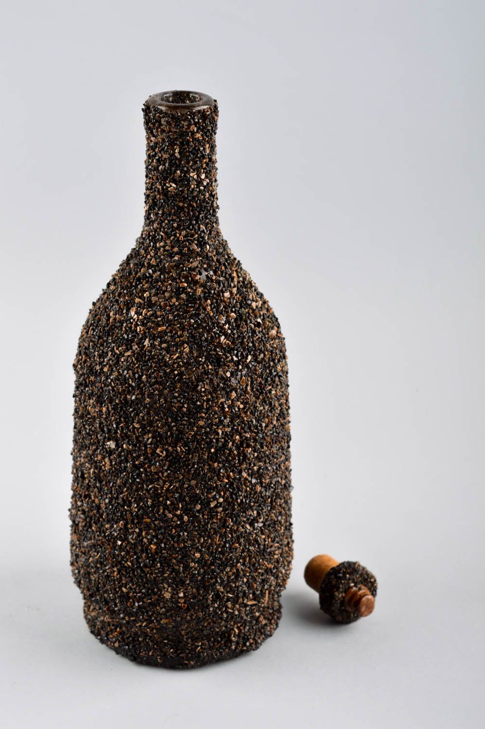 Vajilla artesanal copas para coñac originales botella de vidrio con piedras foto 3