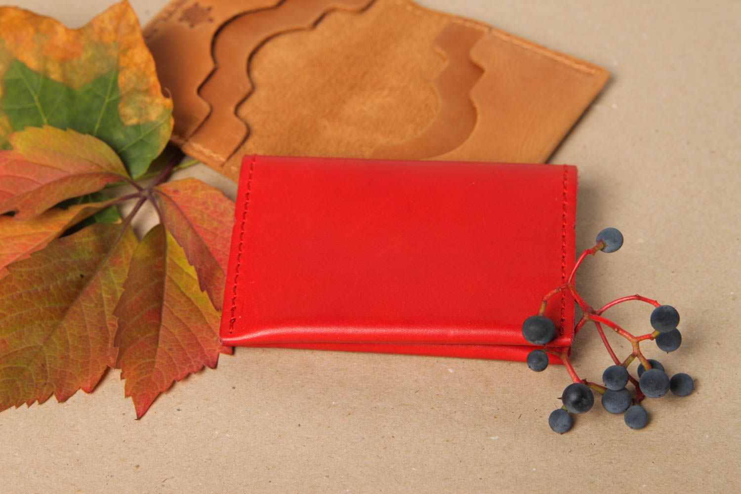 Beautiful handmade leather card holder leather goods business gift ideas photo 1