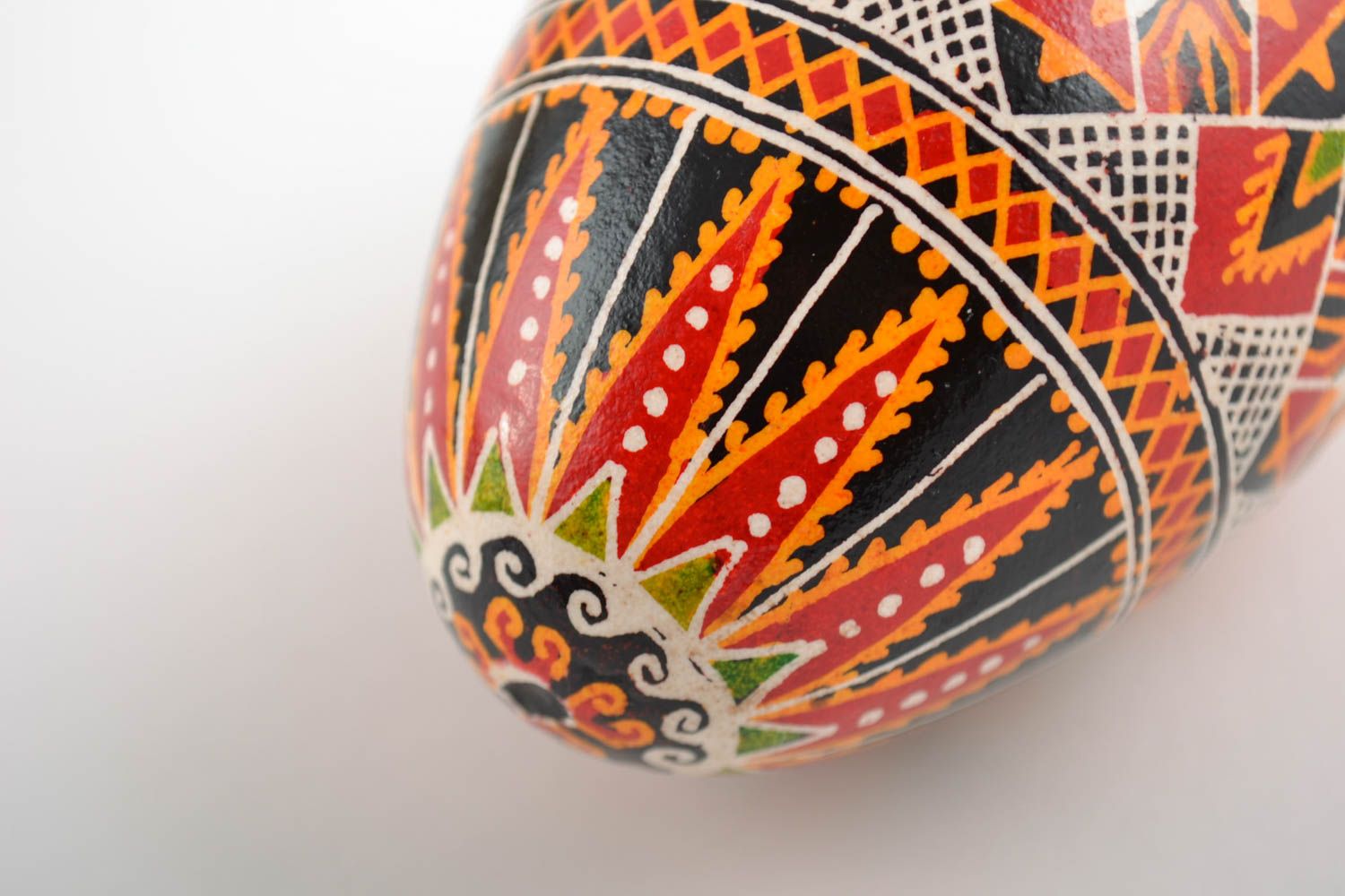 Пасхальное яйцо расписанное акриловыми красками гусиное ручной работы большое фото 3