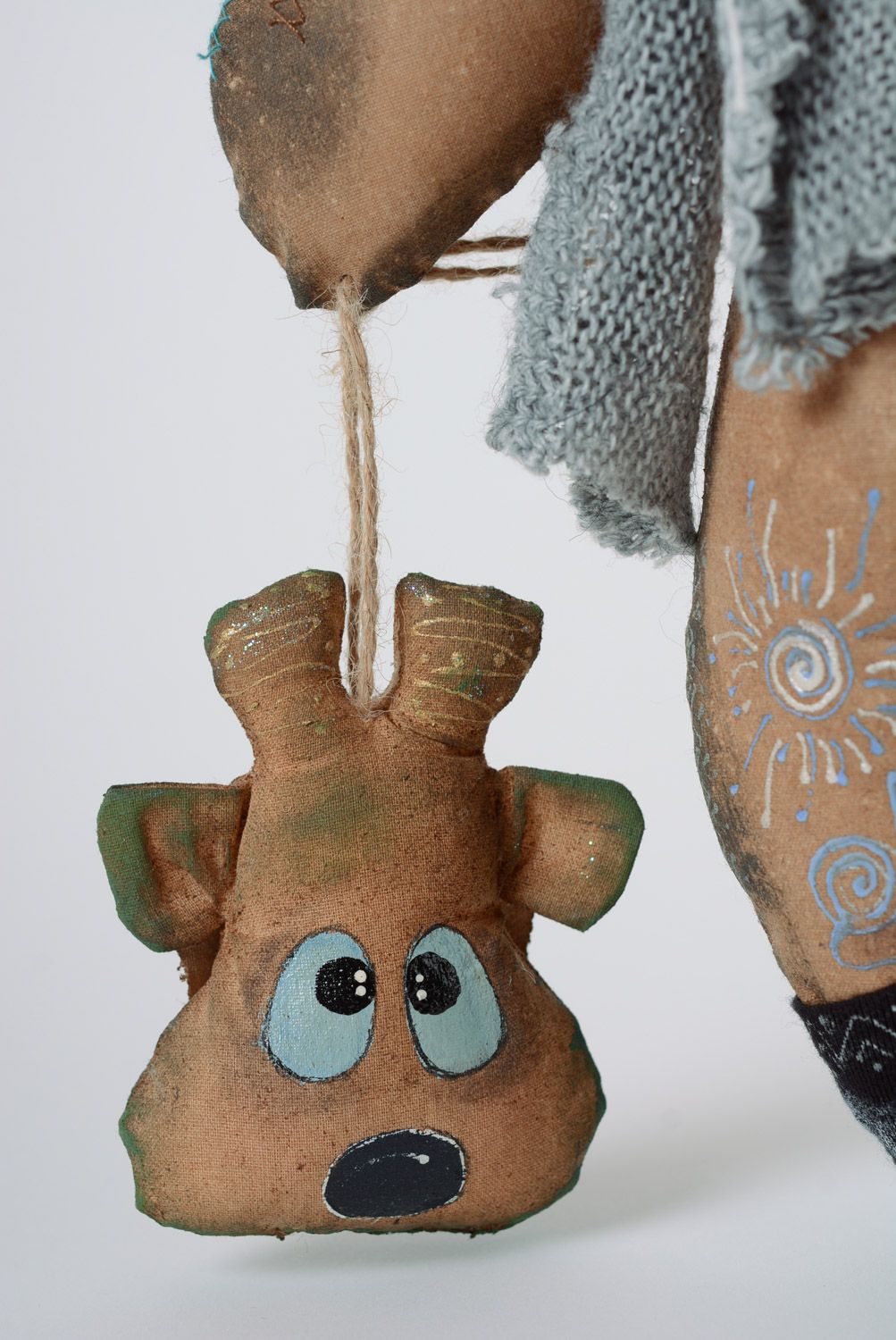 Handmade Spielzeug mit Aroma von Kaffee Kater aus Baumwolle für Spiele und Dekoration foto 2