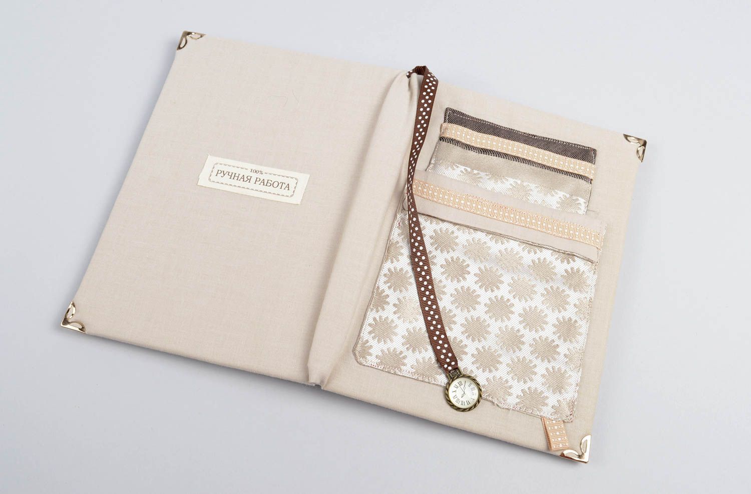 Beige schönes Notizbuch handmade ausgefallenes Geschenk Design Notizblock  foto 4