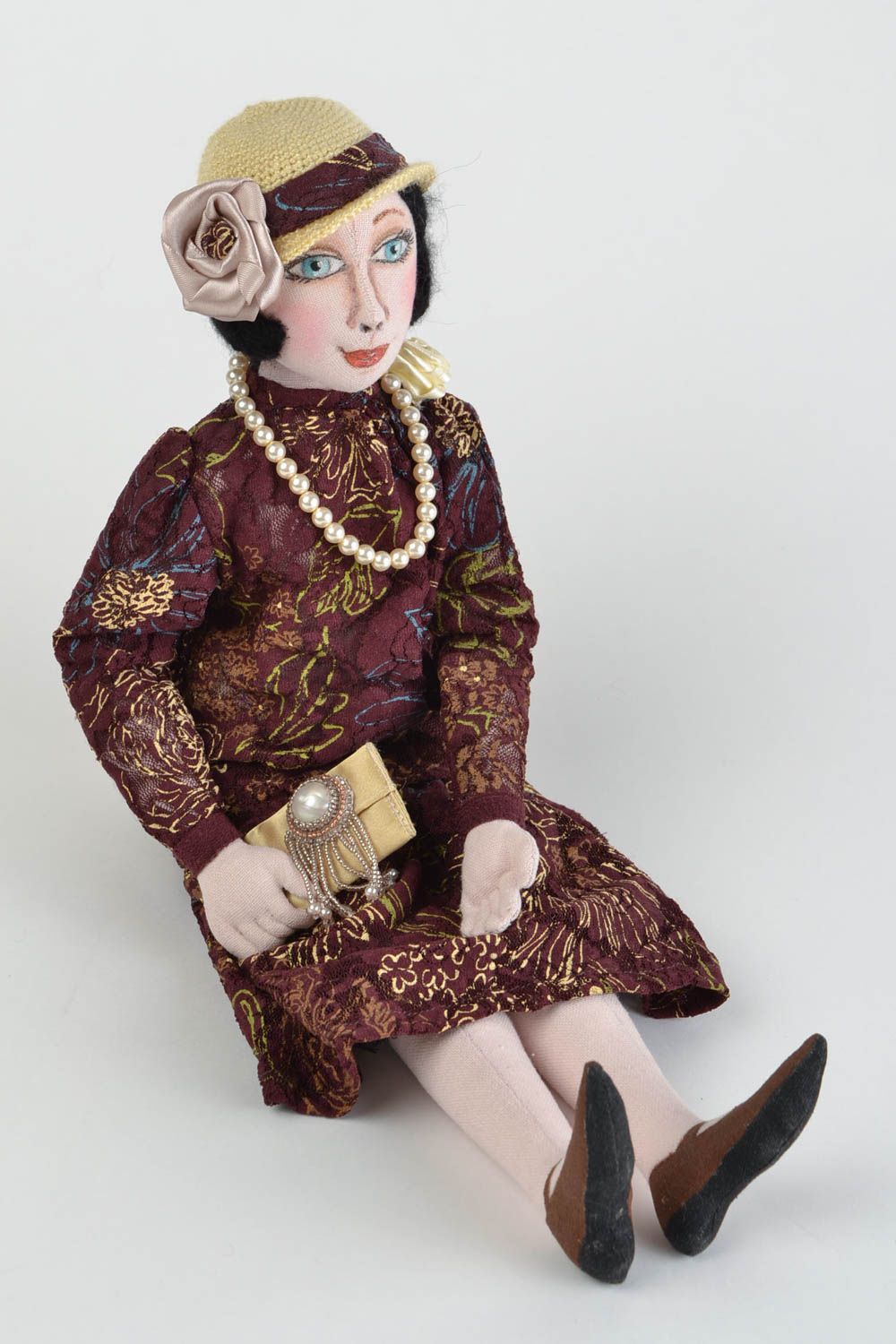 Designer handmade Puppe aus Textil für Kinder und Interieur handgeschaffene Anna foto 1