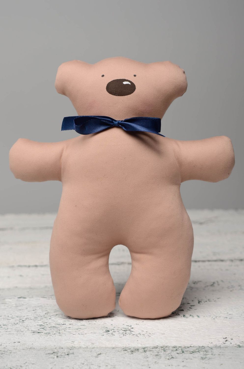 Handmade fabric soft toy Big Beige Bear photo 1