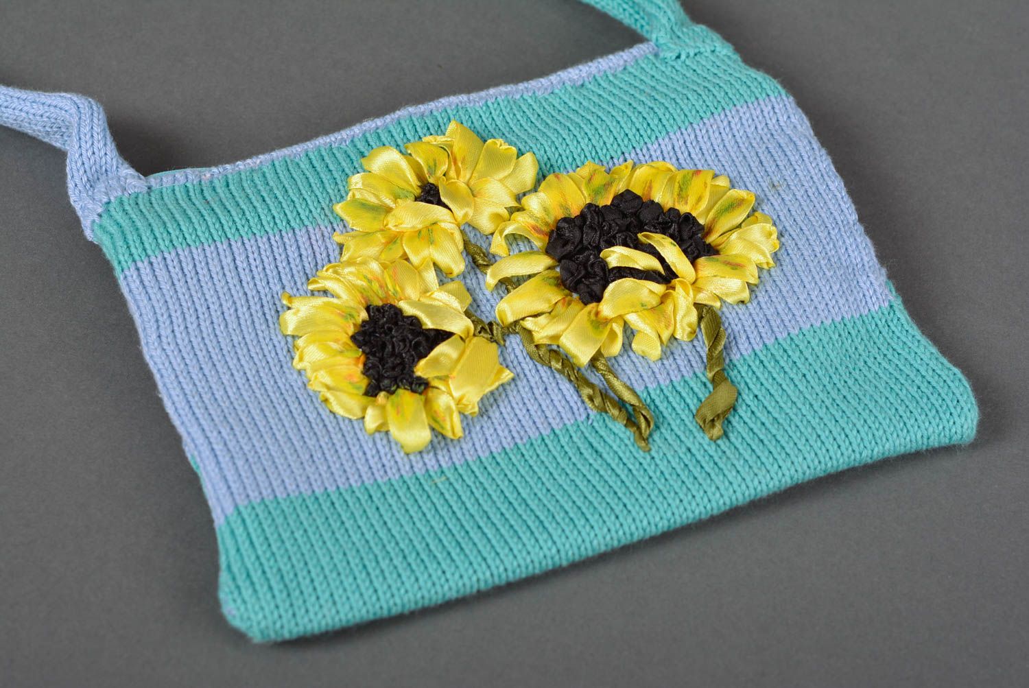Bolso de tela hecho a mano con girasoles accesorios de moda regalos para mujeres foto 4