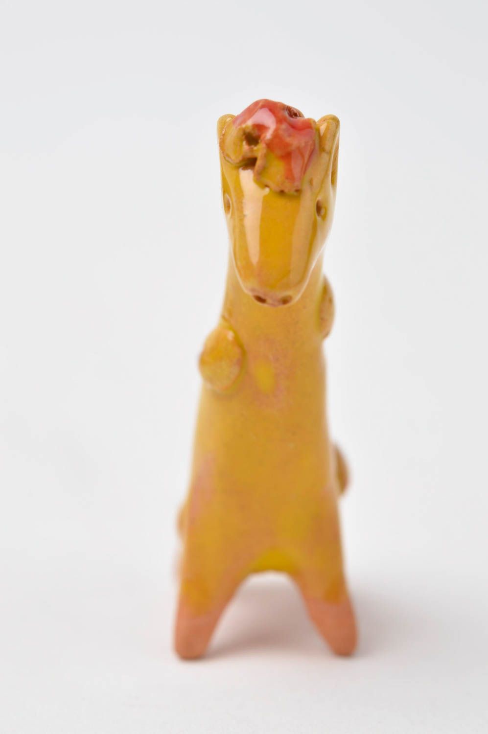 Figurine girafe Statuette miniature fait main en argile peinte Déco maison photo 9