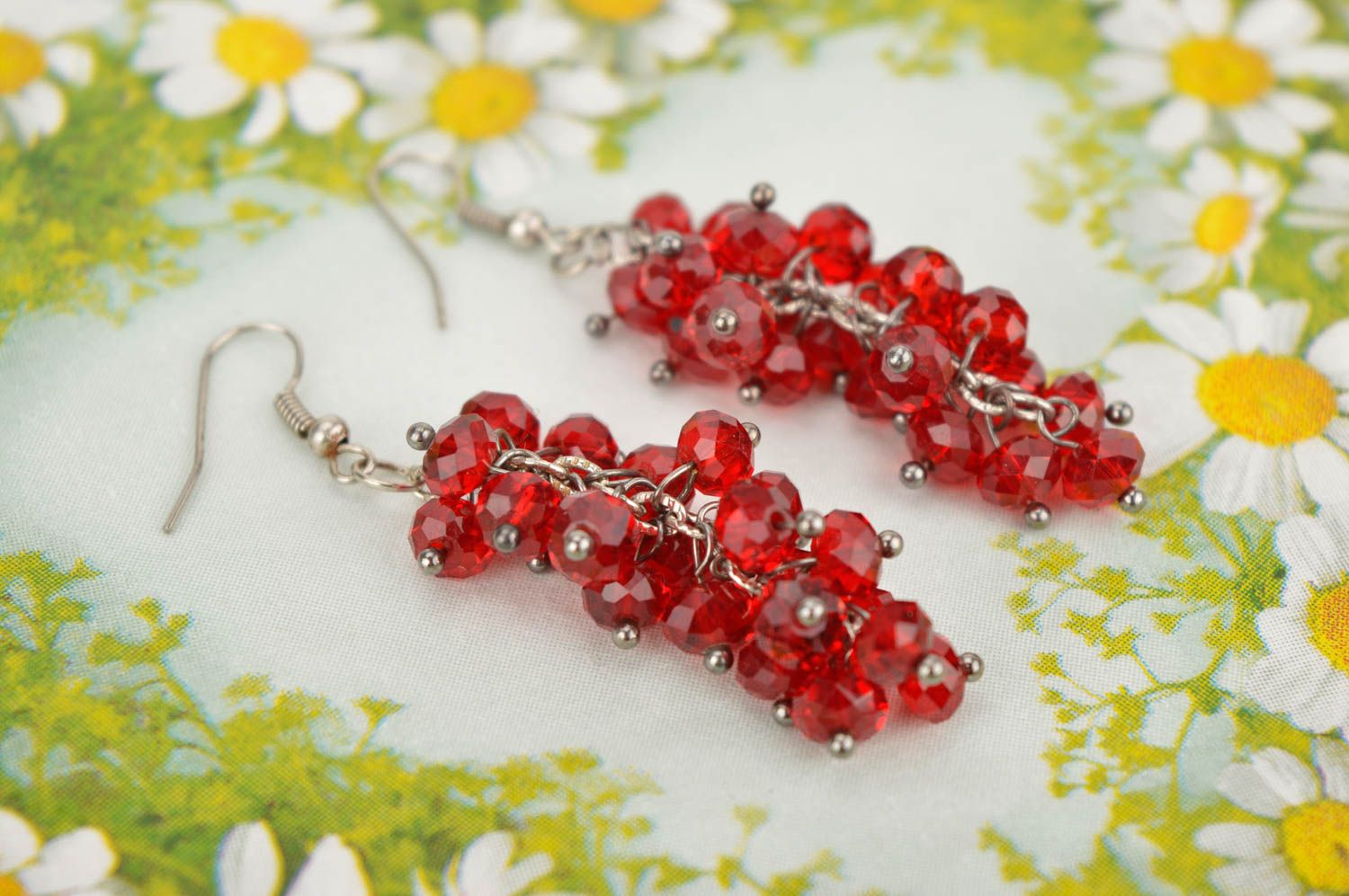Beautiful handmade beaded earrings glass bead earrings fashion accessories photo 1
