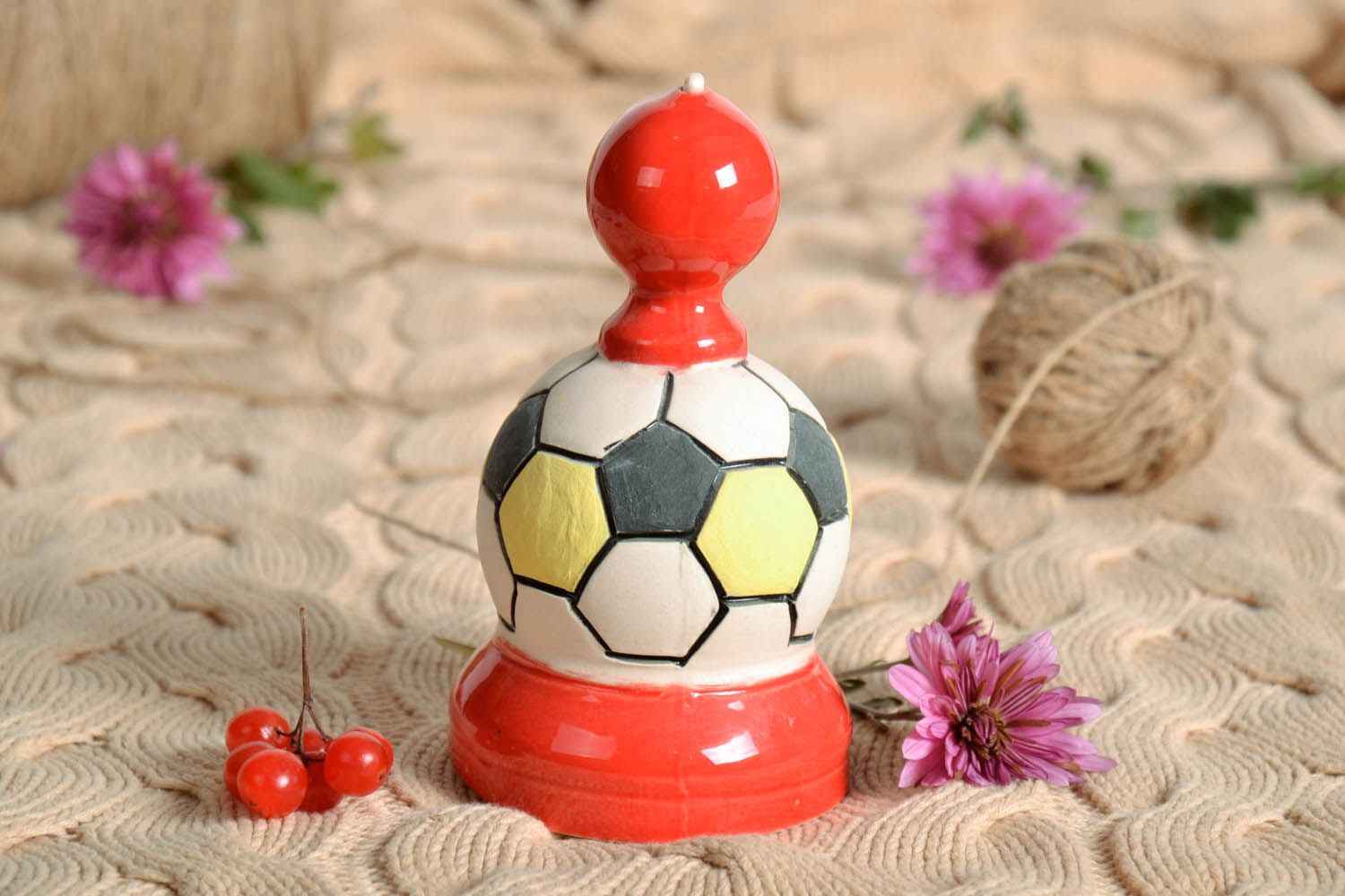 Glöckchen aus Keramik Fußballfan foto 1