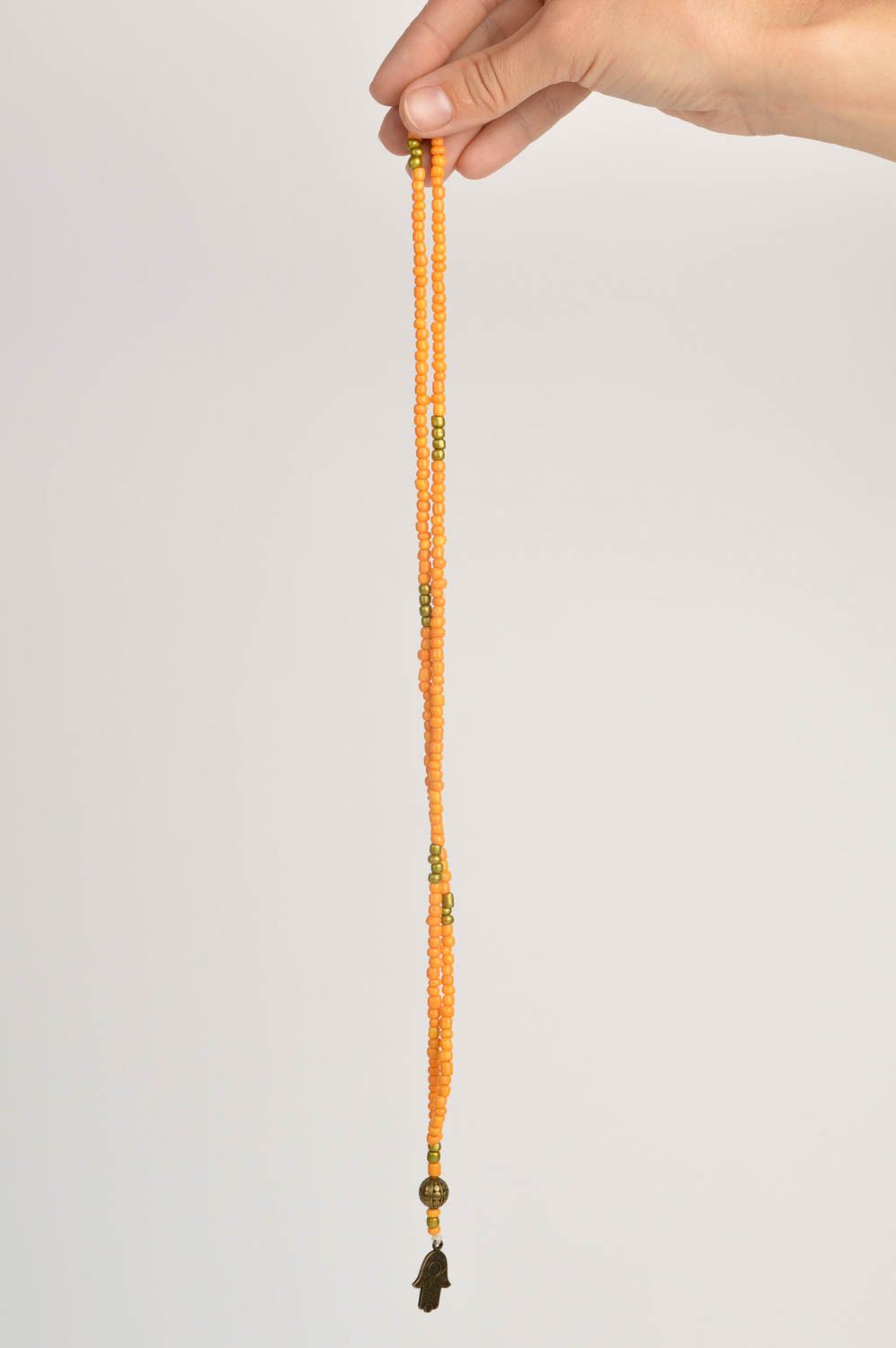 Lange Halskette handmade Anhänger mit Kette Accessoire für Frauen Holz Schmuck  foto 2