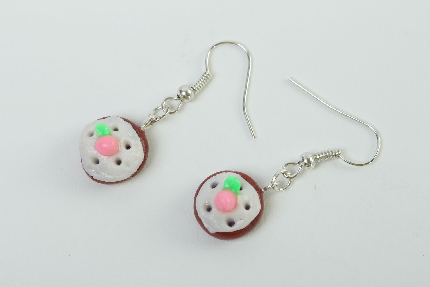 Stylish polymer clay earrings with charms handmade accessories for stylish girl photo 2