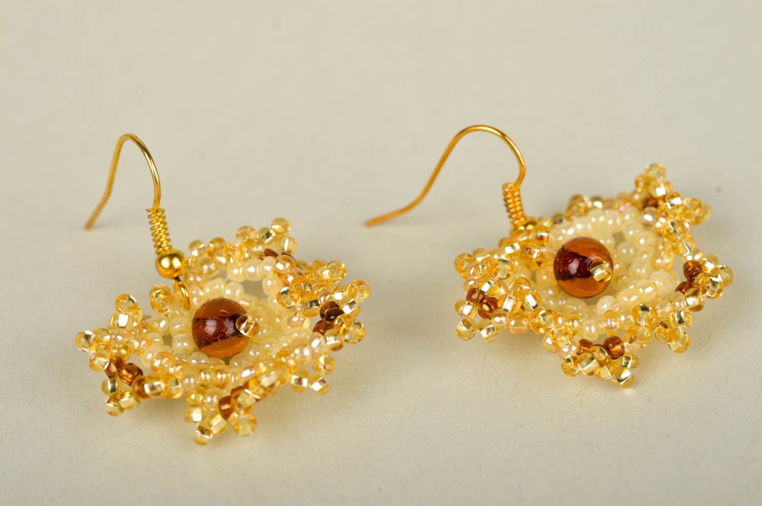 Handmade Ohrringe Designer Schmuck Damen Ohrringe Accessoires für Frauen gelb foto 2