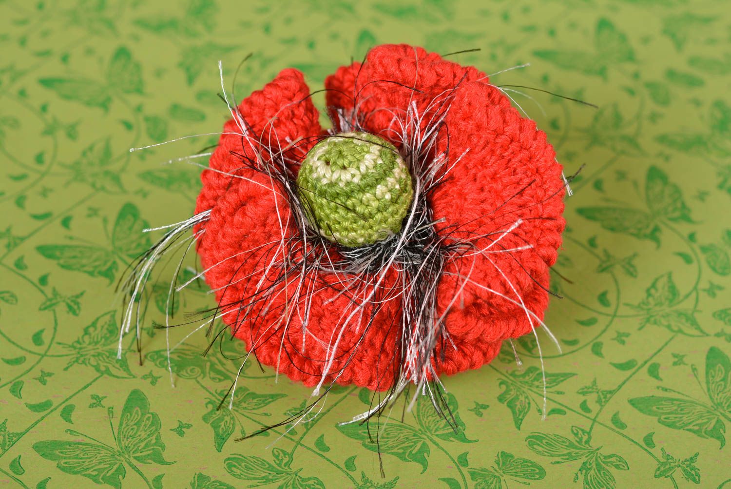 Handmade cute hair tie crocheted hair accessory present flower hair tie photo 1