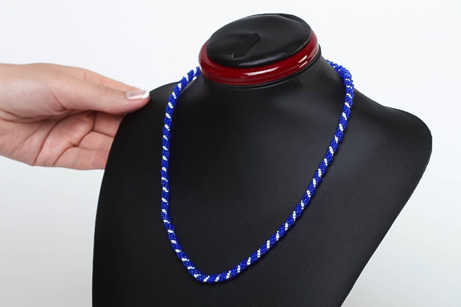 Damen Modeschmuck handgefertigt Halskette aus Rocailles Collier aus Glasperlen foto 5