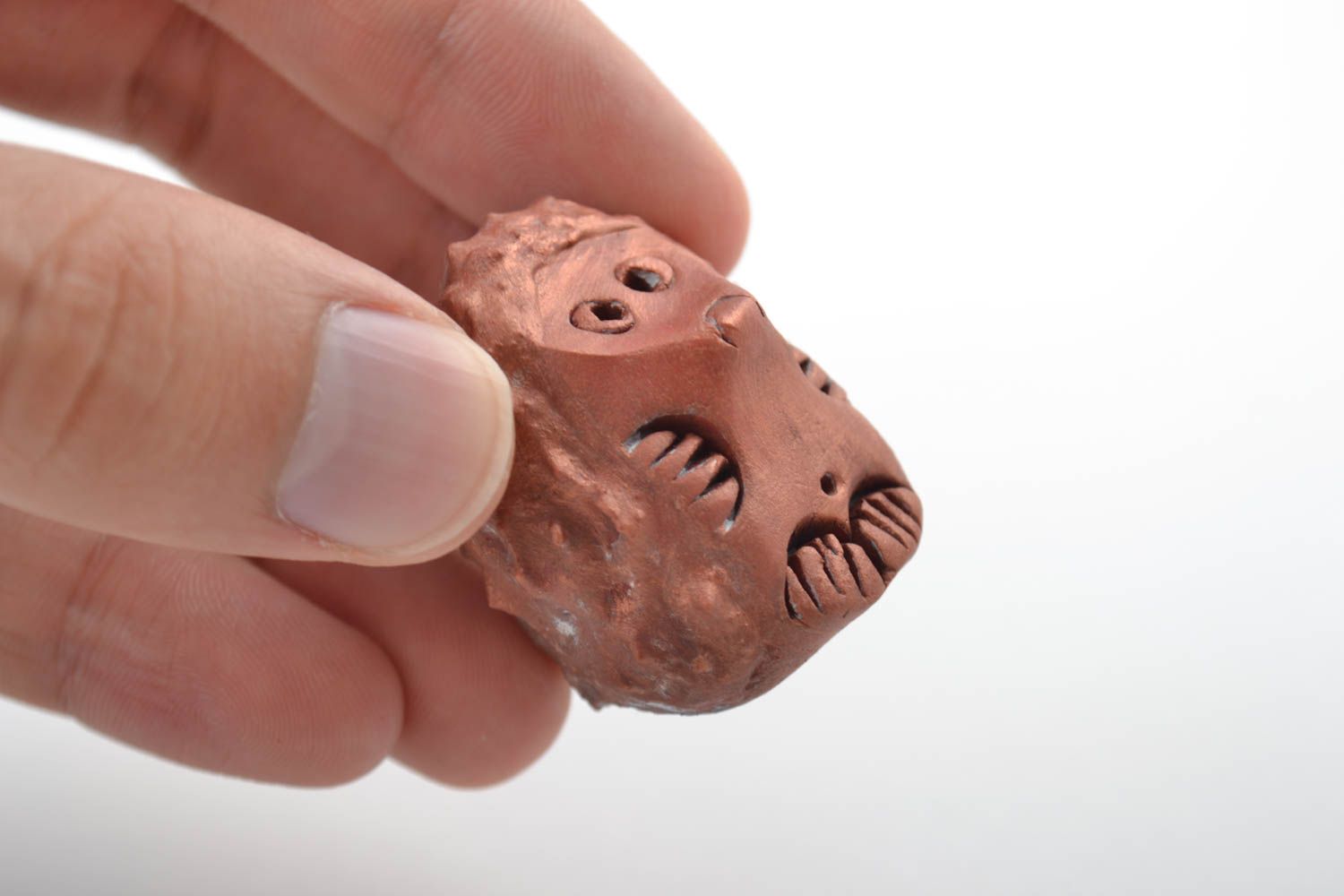 Figurine animal fait main Petite statuette hérisson en argile Déco intérieur photo 2