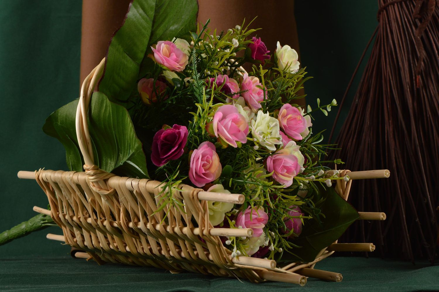 Korb geflochten handmade Korb Deko aus Weide Blumen Korb Geschenk ausgefallen   foto 1