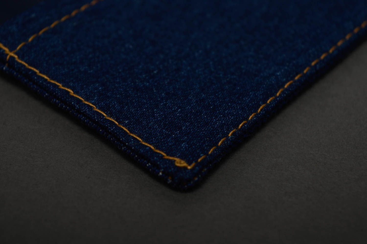 Handmade notebook cover made of denim fabric photo 5