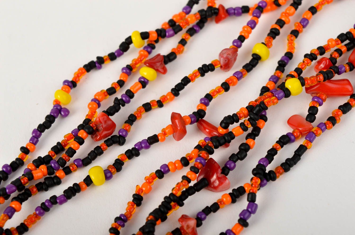 Unusual handmade beaded necklace multirow bead necklace bead weaving ideas photo 3