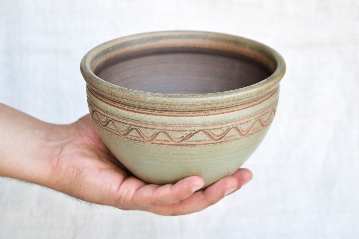 Handmade Keramik Geschirr Keramik Schüssel Küchen Deko Geschenk für Frauen 1.5 L foto 2