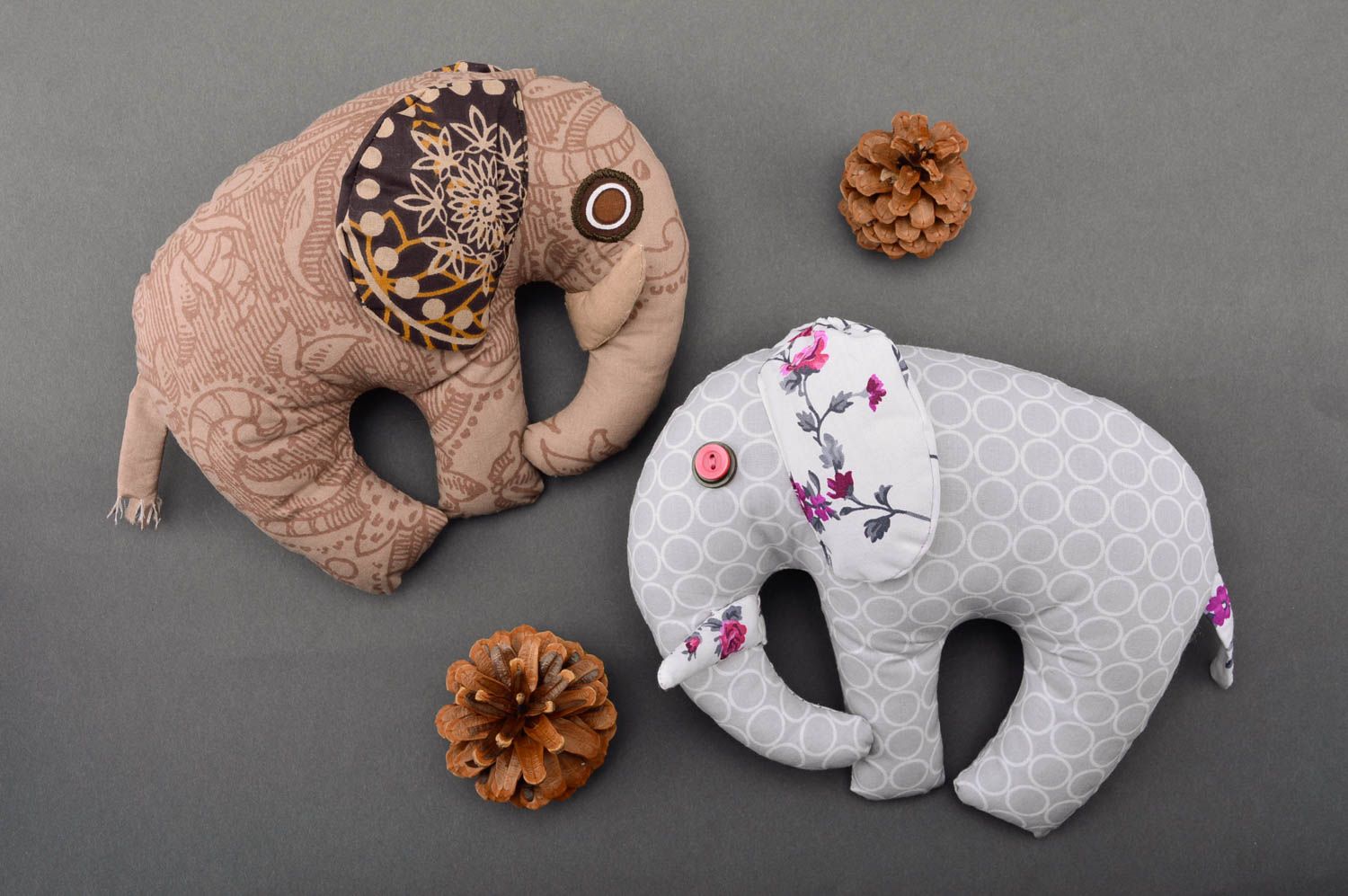 Muñeco de tela juguete artesanal regalo para niño decoración de casa Elefante foto 1