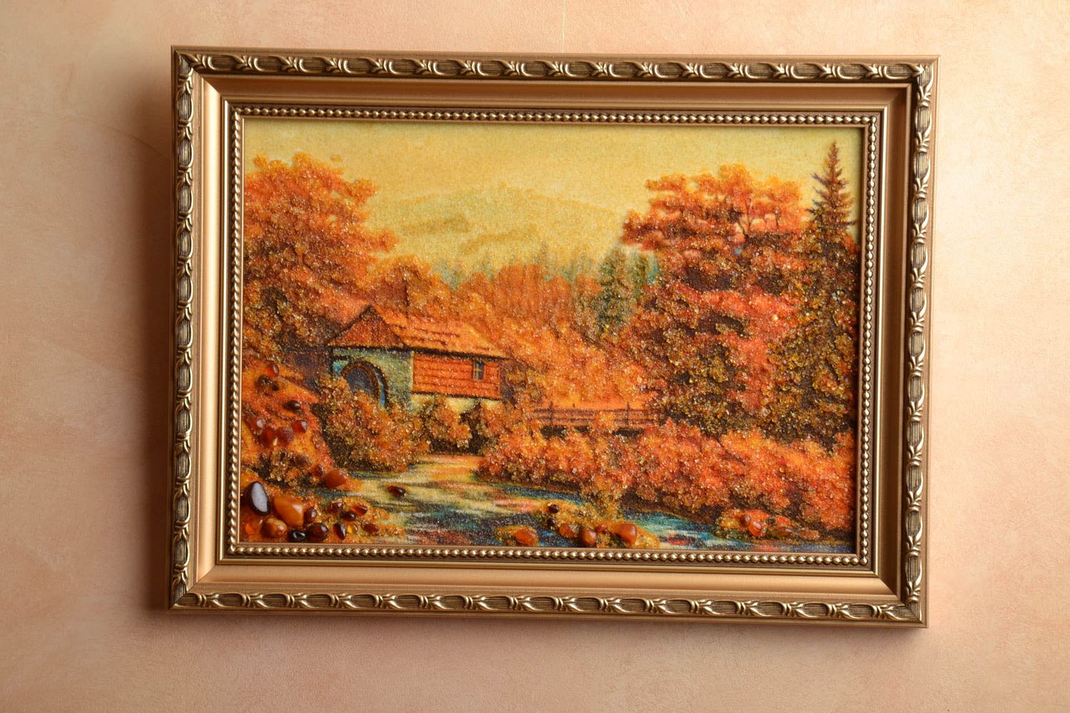 Amber decorated painting Landscape photo 1