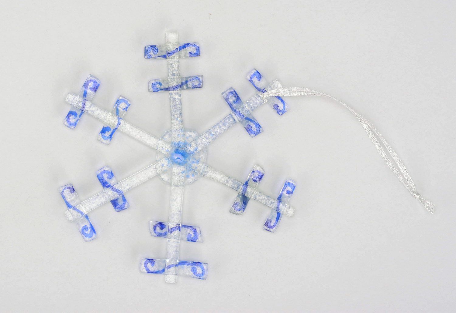 New Year's glass decoration Snowflake photo 4