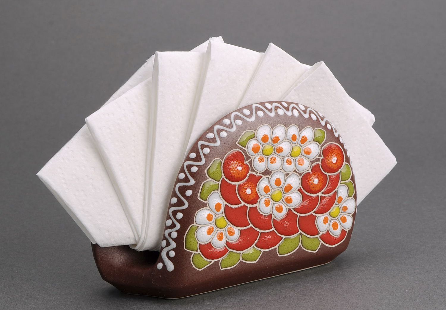 Ceramic patterned napkin holder photo 1