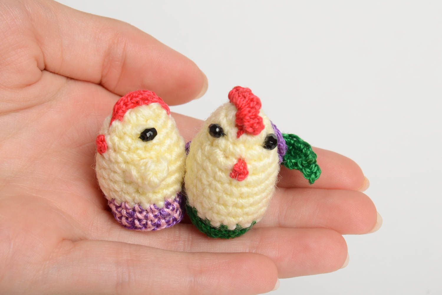 Crocheted toys soft toys chickens handmade children present cute toys photo 5