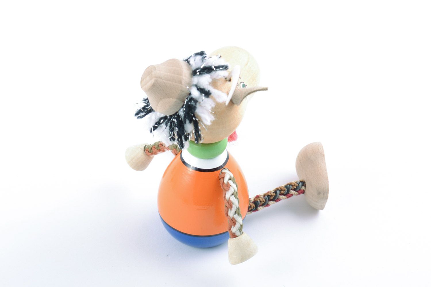 Eco friendly homemade painted wooden toy in the shape of goat photo 5