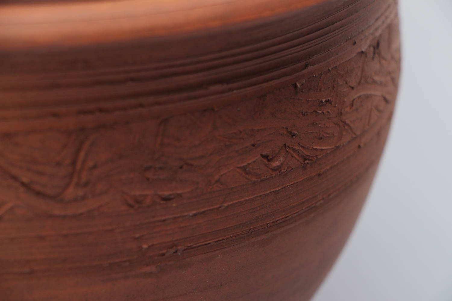 Große handgemachte Keramik Schüssel aus Ton zum Servieren  foto 4