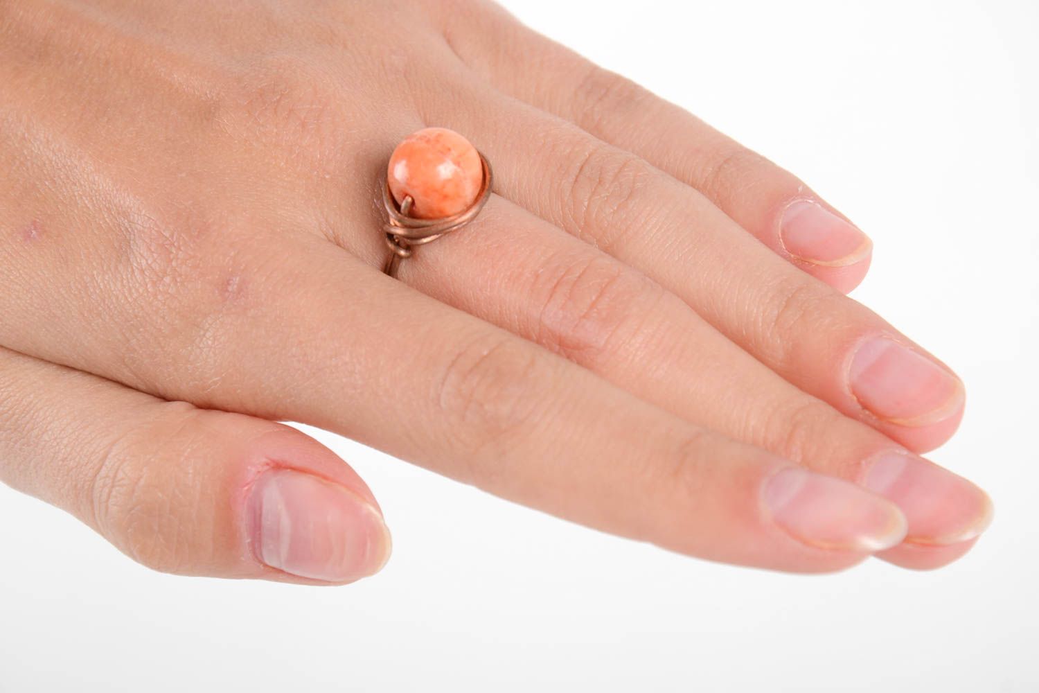 Handmade copper designer ring unusual beautiful ring stylish jewelry for women photo 2