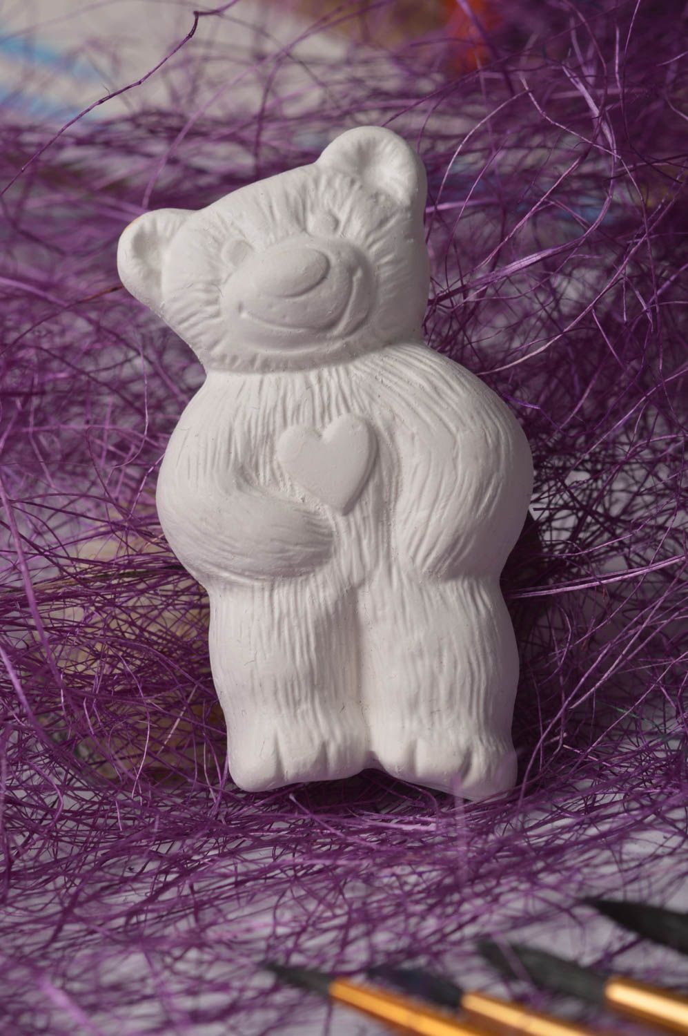 Figurine ours faite main Figurine en plâtre originale Loisirs créatifs photo 1
