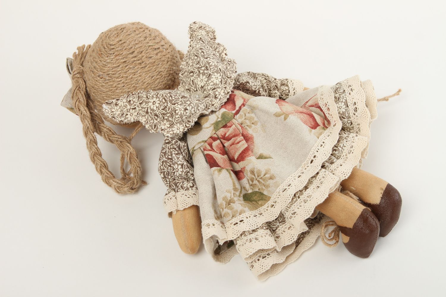 Muñeca artesanal de algodón y percal decoración de interior juguete de colección foto 5