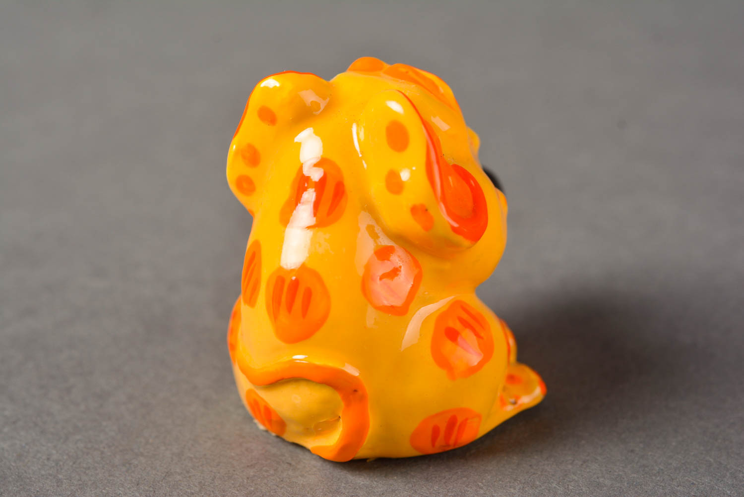 Statuetta in gesso fatta a mano figurina decorativa piccola ratto giallo
 foto 5