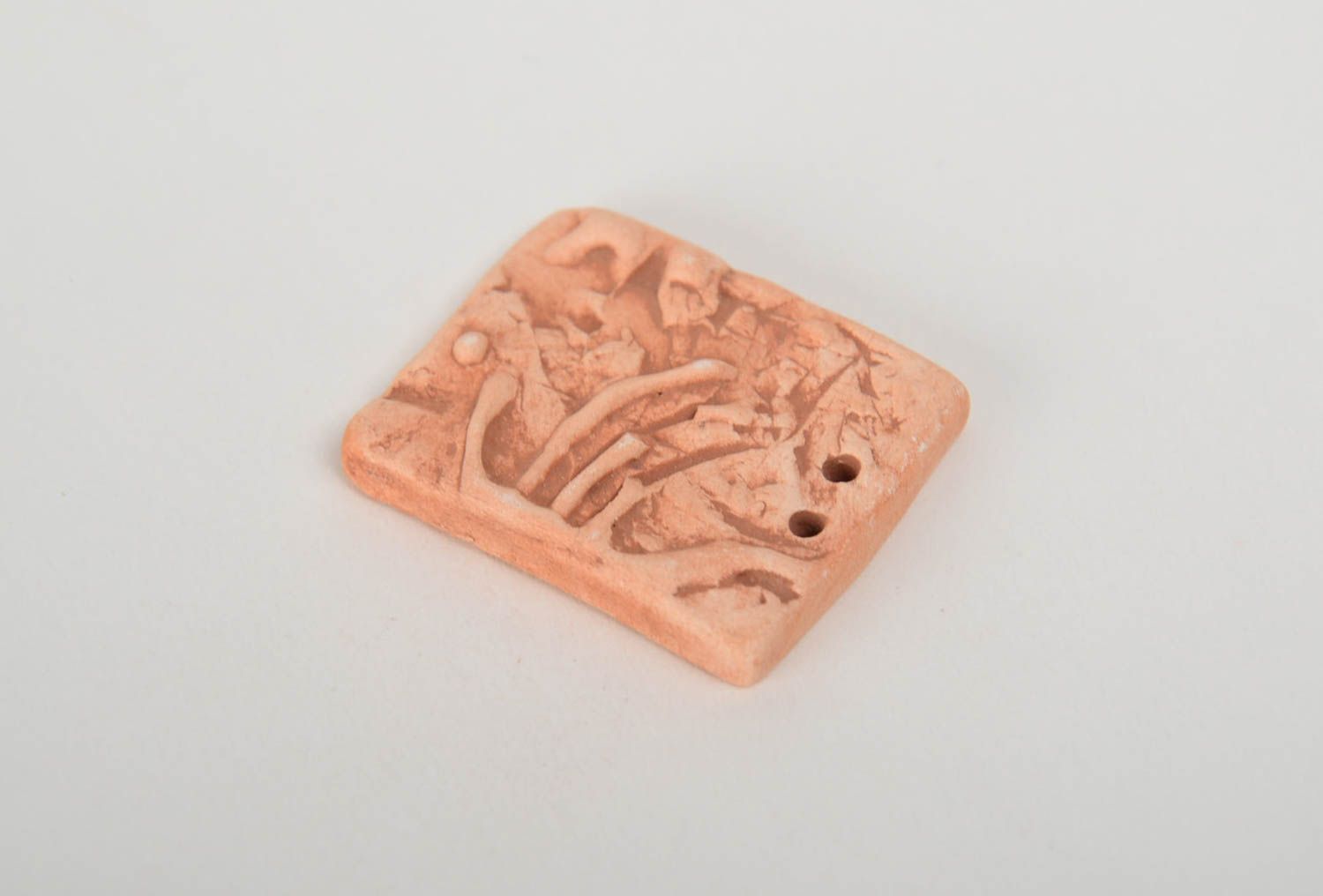 Homemade relief flat ceramic decoration for jewelry making pendant without cord photo 4