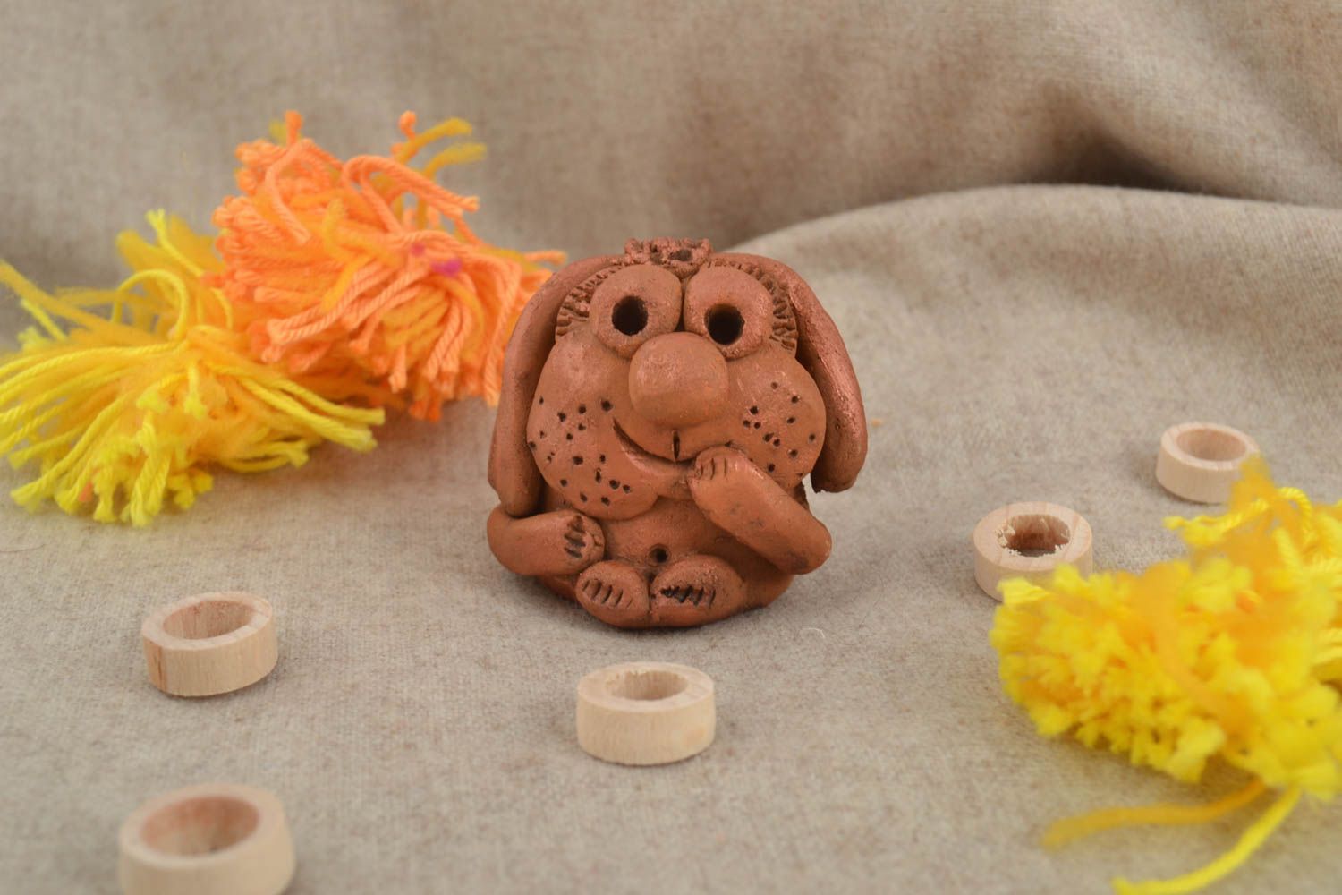 Funny handmade ceramic figurine miniature animals home decor ideas gift ideas photo 1