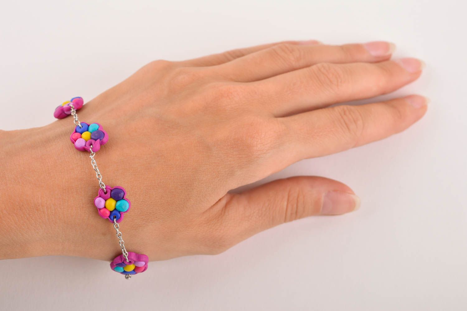 Bracelet pate polymere Bijou fait main original Accessoire pour femme mode photo 5