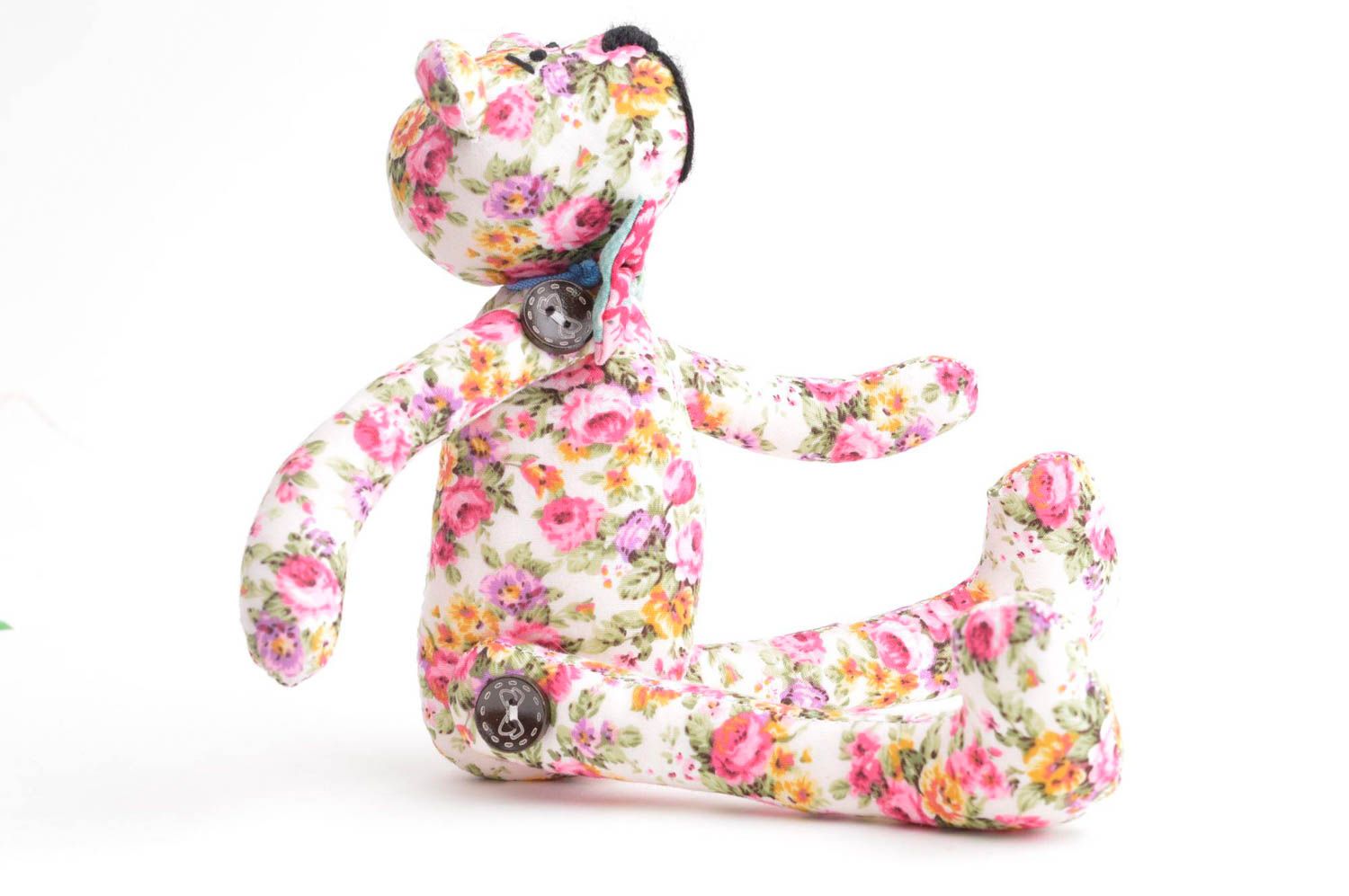 Игрушка мишка в цветах игрушка ручной работы интересный подарок для детей и дома фото 2