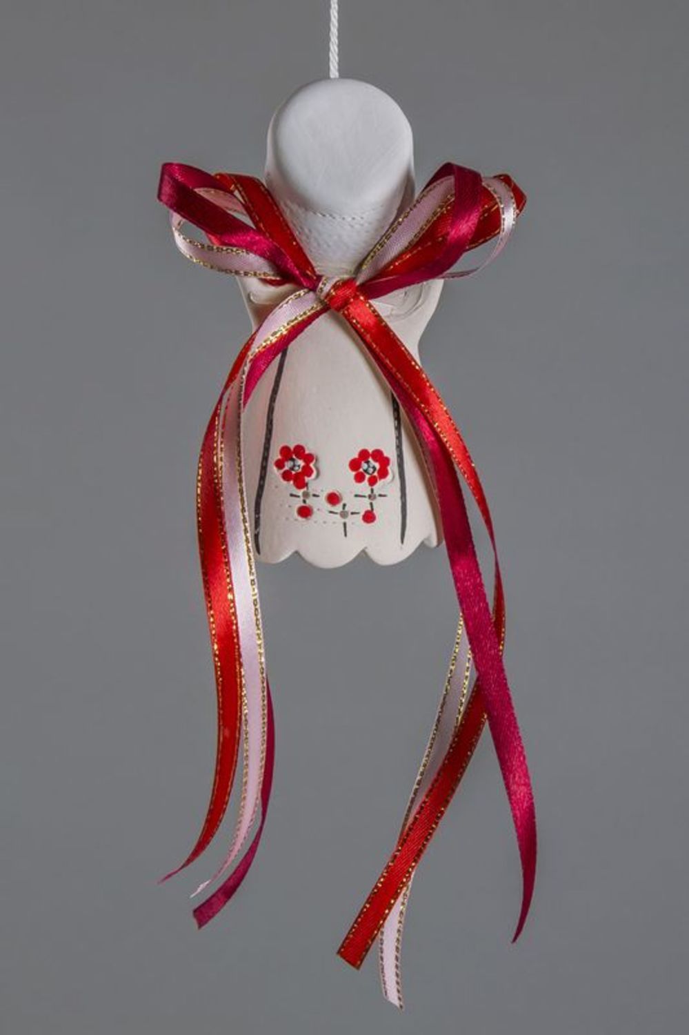 Clochette céramique avec rubans faite main photo 4