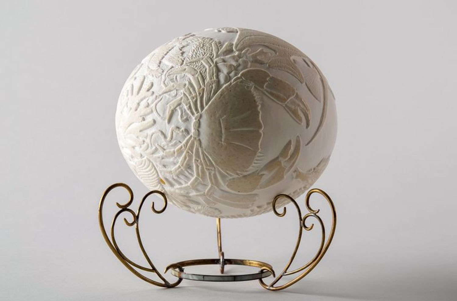 Carved ostrich egg lamp Kingdom of Poseidon photo 5