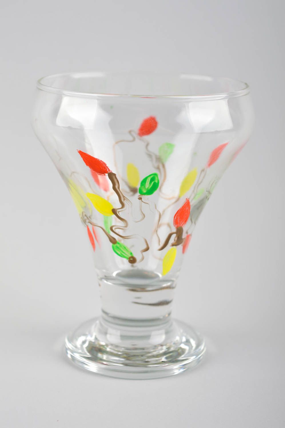 Verre fait main Gobelet original à jus peint verre Vaisselle design original photo 2