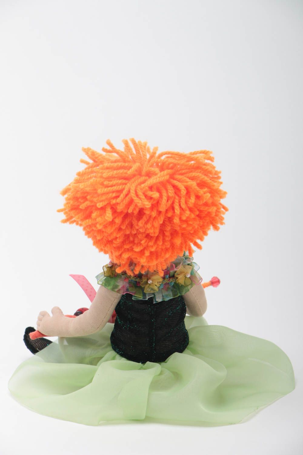 Текстильная кукла из атласа акрила и шифона авторская игрушка для декора дома фото 4