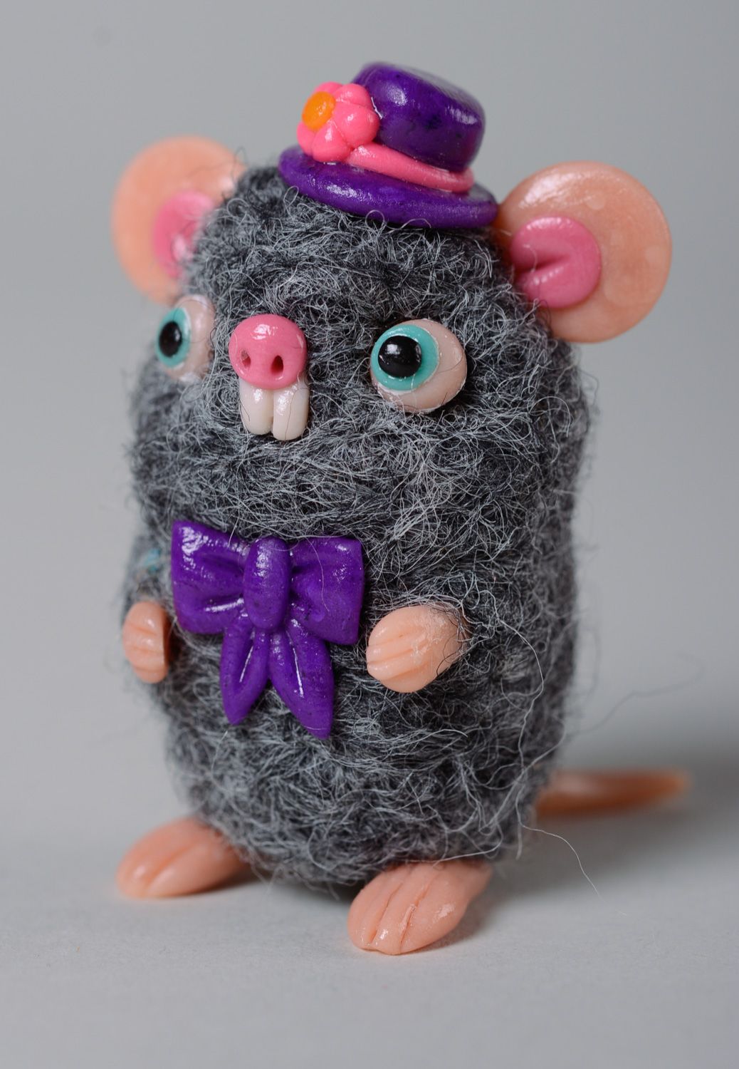Soft toy felted of wool Mouse photo 2