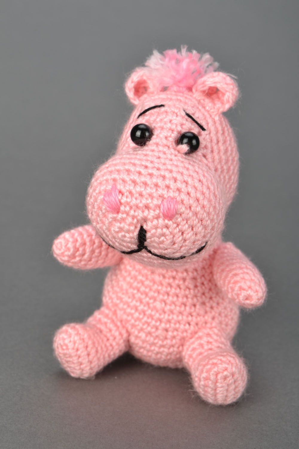 Jouet mou tricoté fait main Hippopotame photo 1