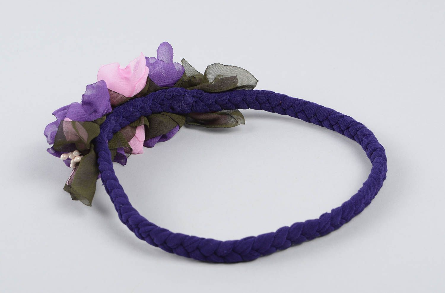 Schönes Haarband mit Blumen handmade Designer Schmuck Accessoire für Haare  foto 2