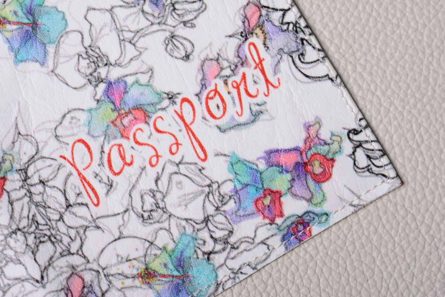 Funda de pasaporte con estampado floral hecha a mano funda para pasaporte foto 3