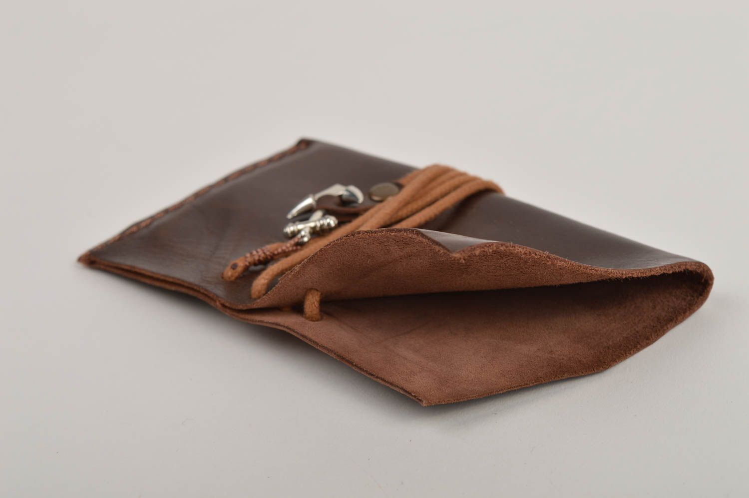 Handy Tasche handmade individuelle Handyhülle in Braun originelles Geschenk foto 2
