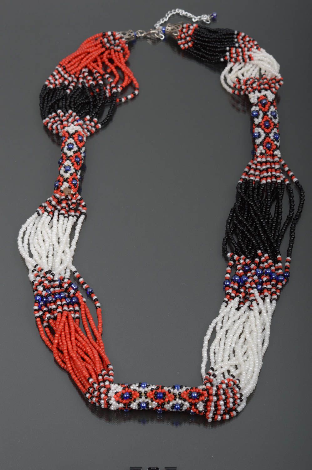 Колье из бисера украшение ручной работы бусы из бисера в этническом стиле фото 5